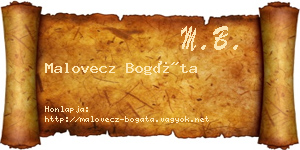 Malovecz Bogáta névjegykártya